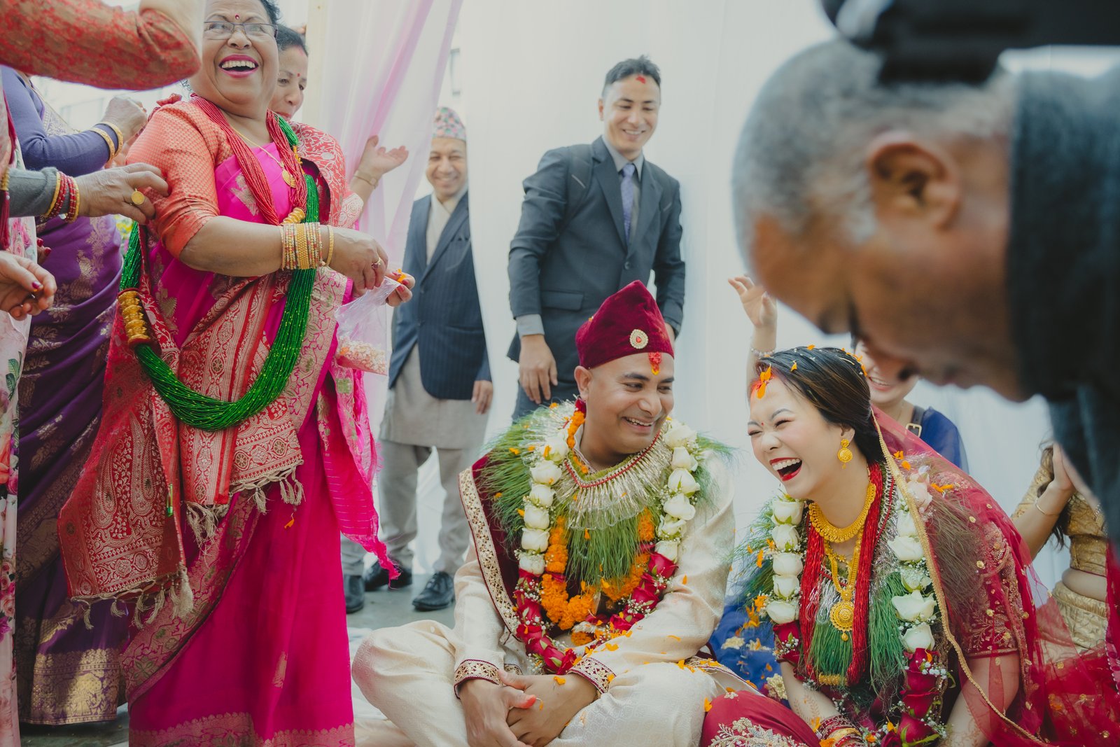 Real wedding ritual ceremony and laughter